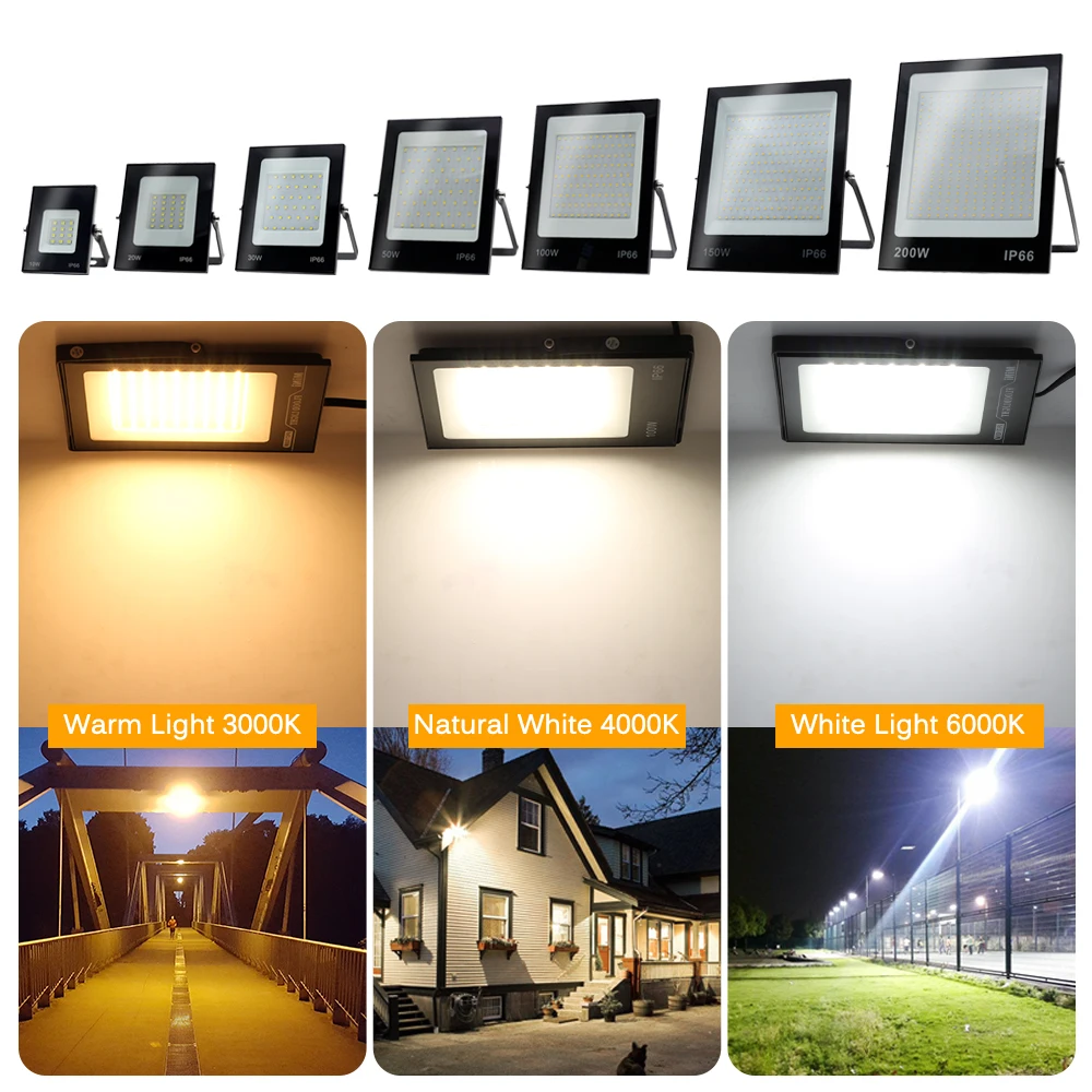 Ultra Slim Led Flood Light Waterpoof Focos Led Outdoor Lighting Reflector Led With Tempered Glass Floodlight For Garden