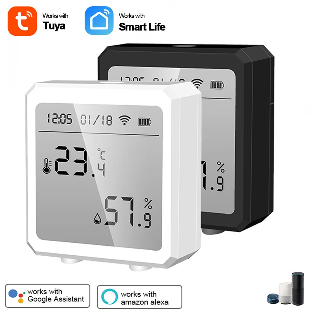 Tuya Smart WiFi Temperature Humidity Sensor Detector Indoor Thermometer Hygrometer Intelligent Linkage Alexa Google Assistant