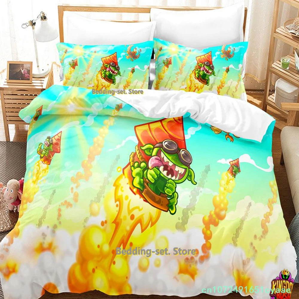 New Kingdom Rush Bedding Set Single Twin Full Queen King Size Bed Set Adult Kid Bedroom Duvetcover Sets Anime Parure De Lit Bed