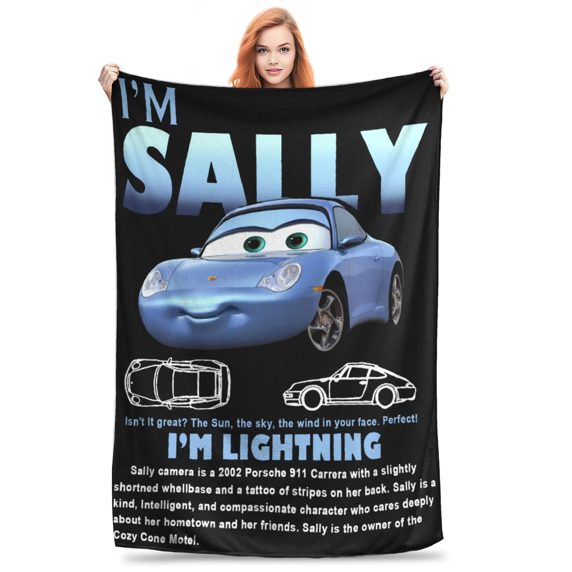 Sally I'm Lightning Cars Mcqueen Throw Blanket for Couch Soft Fuzzy Plush Blanket 50x60 Inches Multi-size Bedspreads All Seasons