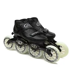 Advance Adults Inline Speed Skates Shoes Racing Skating Patines for MPC for Powerslide 6-layers Carbon Fiber EUR 30-48