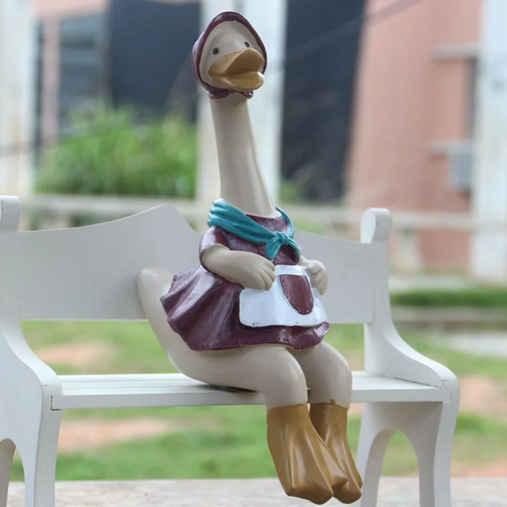 

2Pcs Resin Couple Ducks Decorative Statues Handmade Home Garden Indoor Outdoor Decoration Desktop Ornament Resin Craft Decor