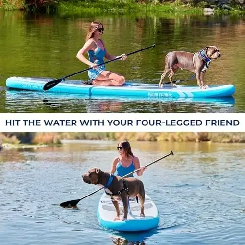 XL Iatable Stand Up Paddle Board - Pet-Friendly SUP for Adults and Pets - Extra-Wide Stable Design with Non-Slip Deck