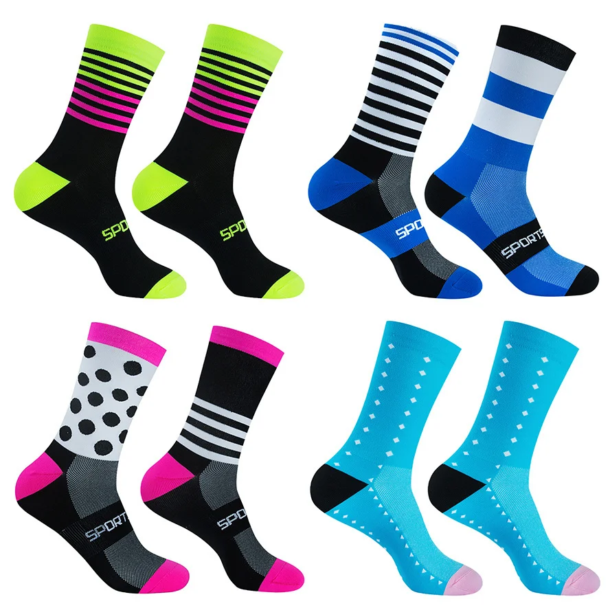 Sport Outdoor Men Cycling Socks Comfortable Basketball Running Sports Socks High Quality MTB Road Bike Bicycle Socks 3 Colors