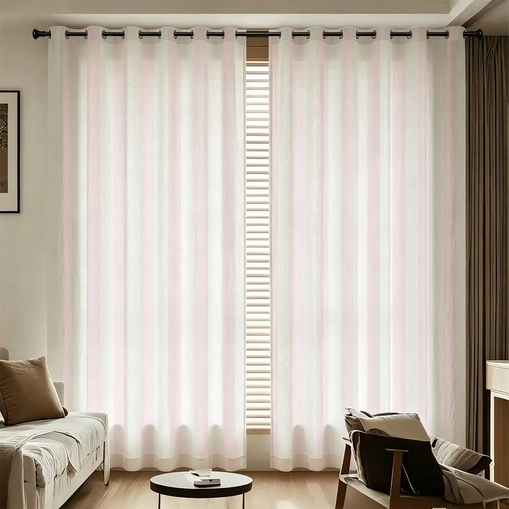 2 Panels Vertical Stripes Printed Curtains Modern Minimalist Window Drapes 85% for Bedroom Living Room Home Decor Treatment
