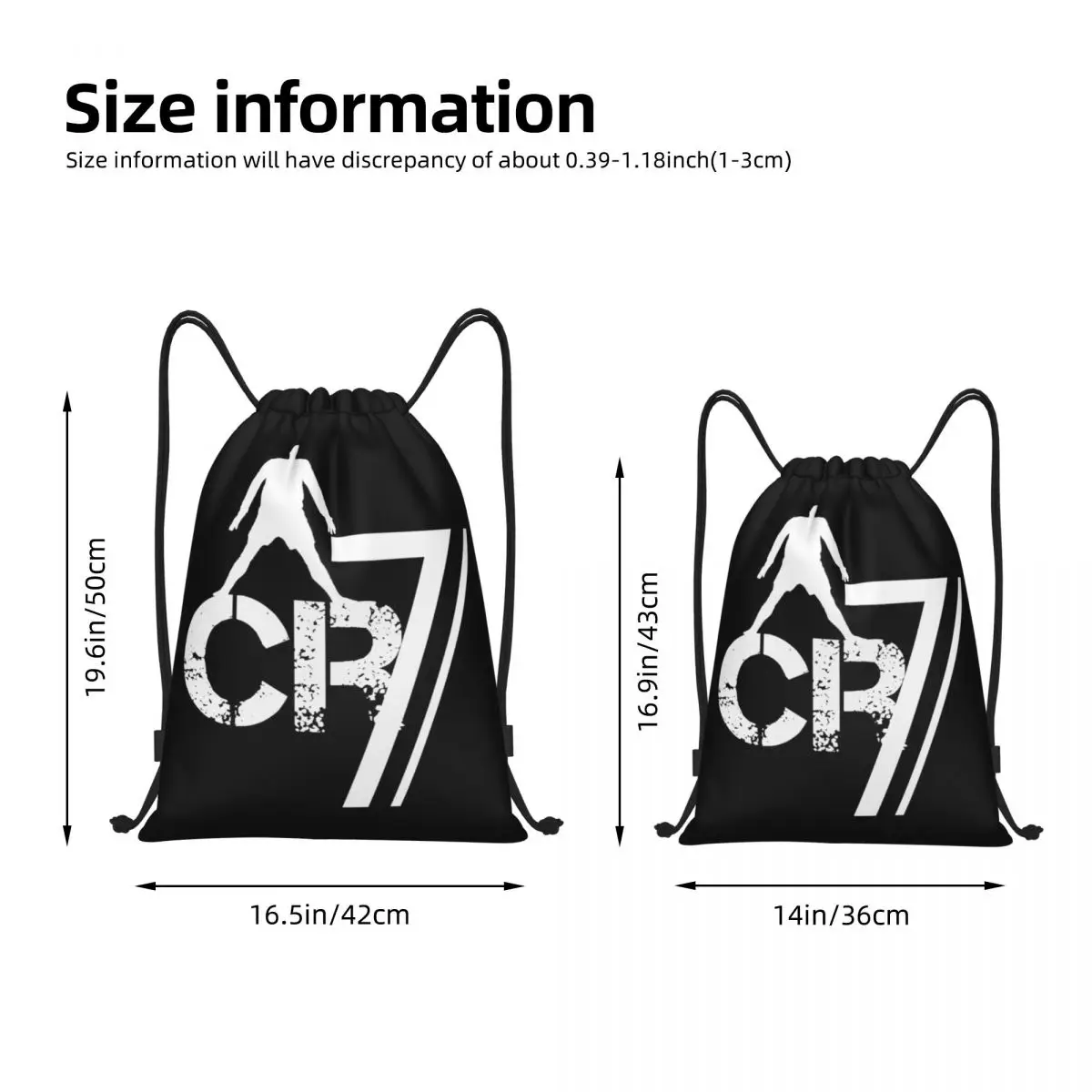 Cr7 Fußballzubehör Sackpack Kordelzug Rucksack Ronaldos Sporttasche Gym Fußball String Taschen für Outdoor