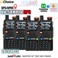 2/4PCS Baofeng UV-5RH Pro GPS 10W Walkie Talkie Bluetooth Wireless APP Programming Multi Band USB-C Charging AM Long Range Radio