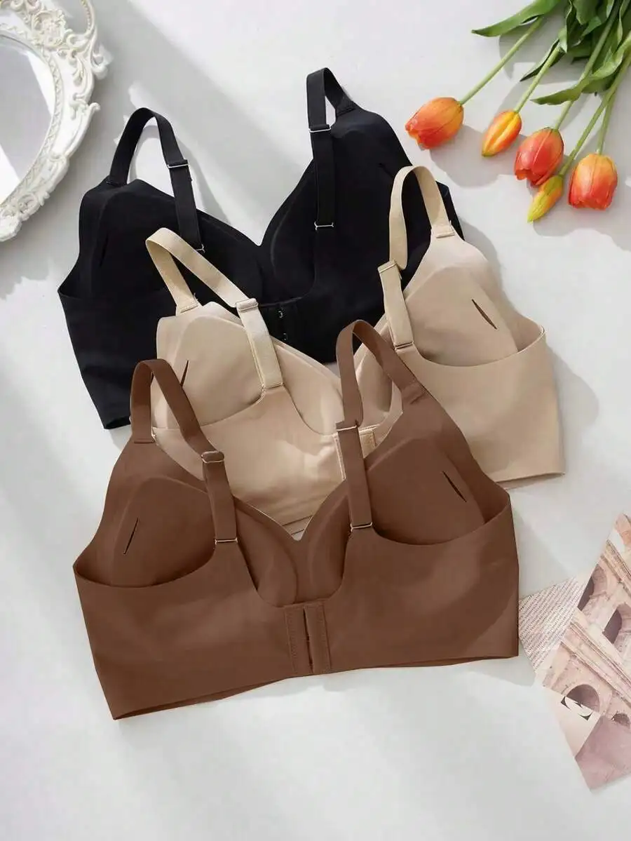 

3pcs Set Wireless Jelly Bra Comfortable Soft Women Fashion Underwear