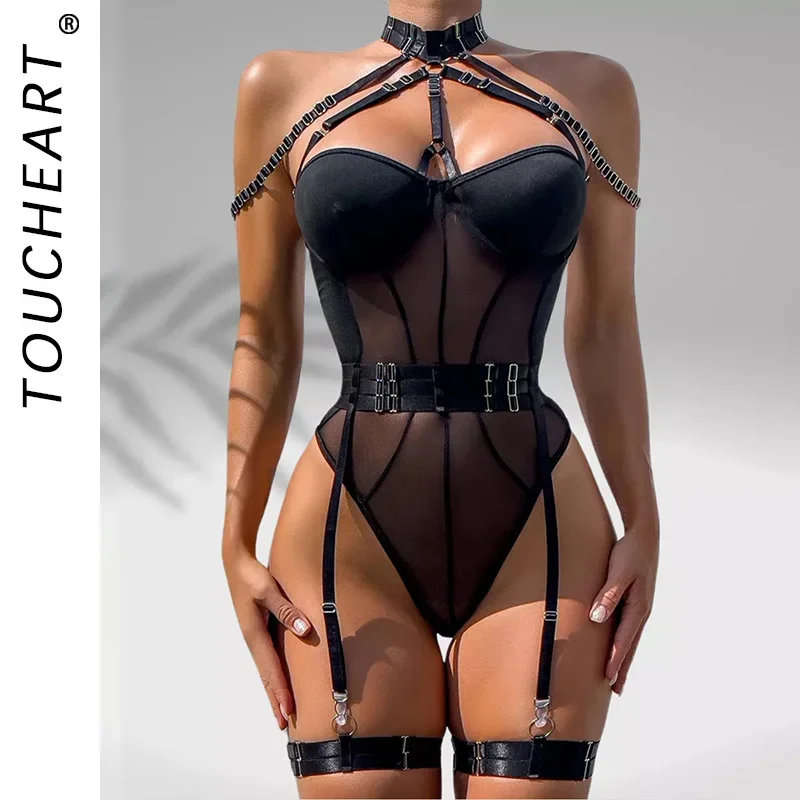 Toucheart сексуальное женское белье женское сексуальное женское белье сбор коррекции фигуры сексуальный комбинезон на бретельках сплошной цвет комбинезон с лямкой на бретельках комплект