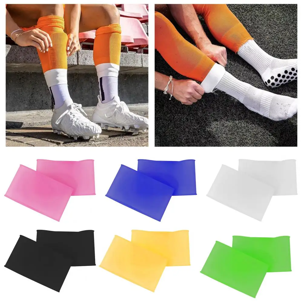 Soccer Shin Guard Straps Silicone Leg Bands Anti-Slip Legging Fixed Shin Guard Straps Ankle Guard for Football Kicking Ball