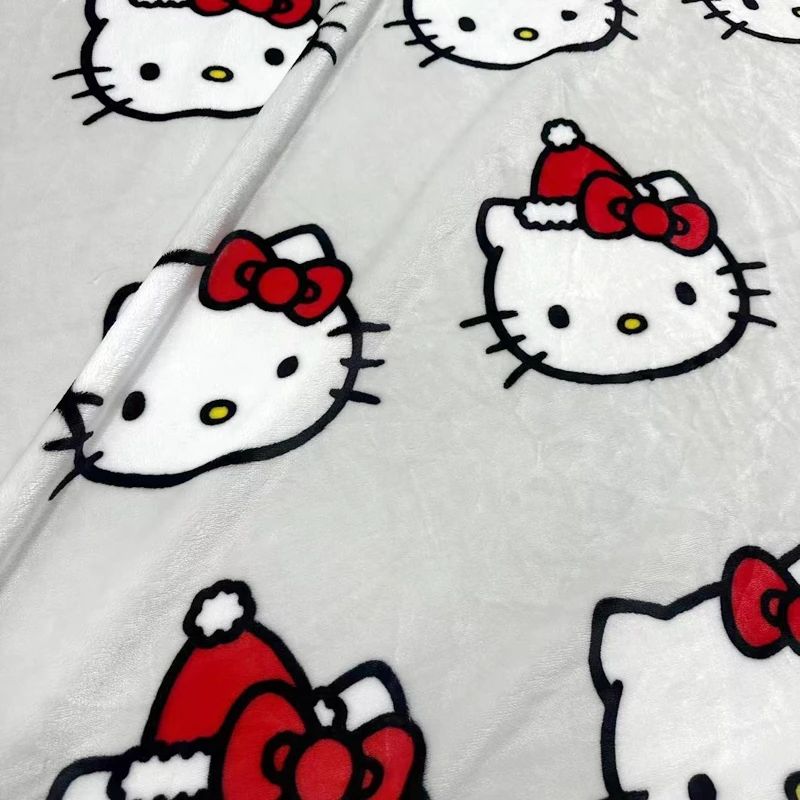 Sanrio Halloween Ghost Hello Kitty Plush Cartoon Large Flannel Blanket Cute Cotton Sofa Nap Blanket Bed Sheet Christmas Gift