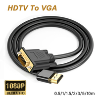 1080P HDTV Male to VGA Male Converter HDMI Input To VGA Output Cable for PC Laptop Monitor Projector PS4 PS5 Xbox Switch TV Box