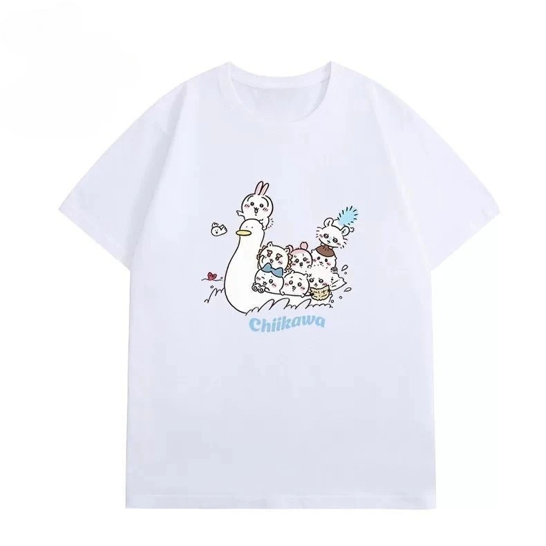 CHIIKAWA Summer Parent Child Pure Cotton T-shirt Comfortable Breathable High Quality Ins Y2k Men's T-shirts Clothes for Man