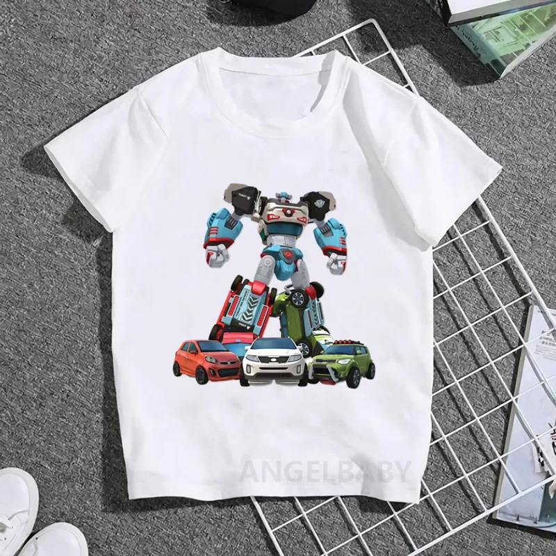 Hot Sale Tobot Evolution Transformer Robot Car Print Children T-shirt Cool Girls/Boys Baby Clothes Kids Summer T shirt Boys Tops