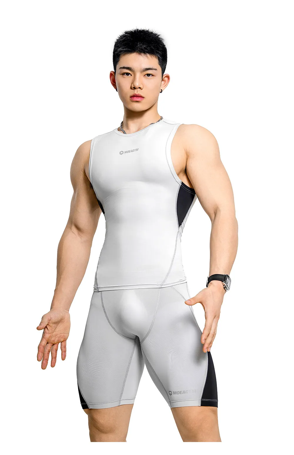 Summer Sleeveless Shirt Men's Running Tank Top Elastic Compression Fitness Singlets Training Sport Vest Men Tanktop Male Top Gym