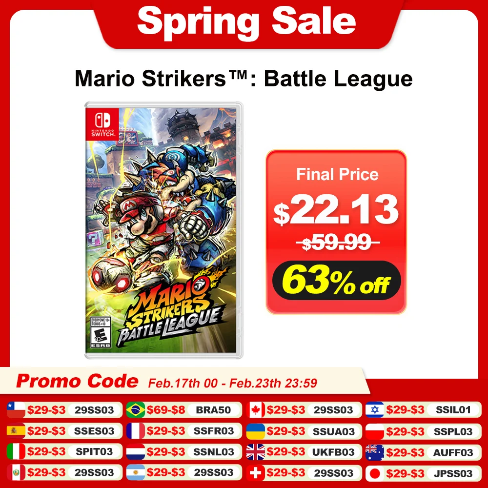 Mario Strikers Battle League Offerte di giochi per Nintendo Switch Scheda di gioco fisica ufficiale