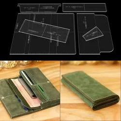 YOMDID Long Wallet Template Leather Tools Durable Acrylic Leather Stencil Wallet DIY Handmade Mold Handcraft Leather Accessories