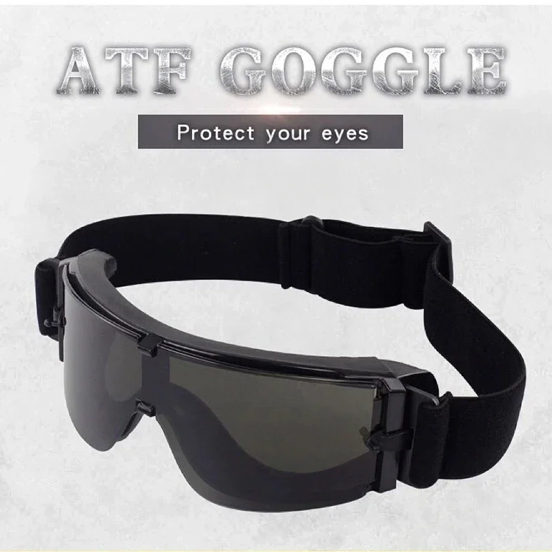 Tactical Camping Hiking Eyewear Airsoft ATF GOGGLE SET 3 Lens Wargame Windproof Shooting Cycling Mountaineering Sports Equipment