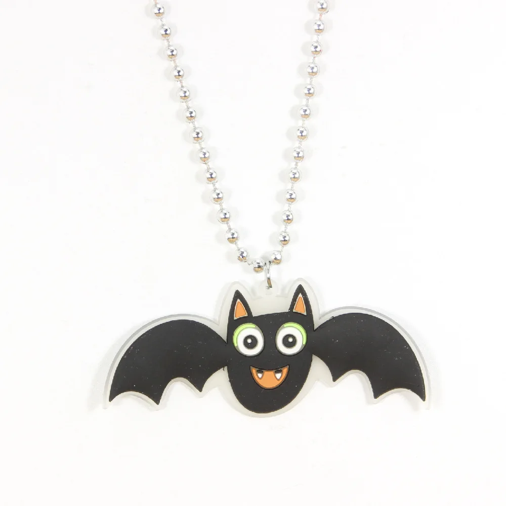 300pcs/lot Halloween Bat Necklace Charms Diablo Style Ghost Festival Bead Chain Charms Halloween Night Party Costume Accessories