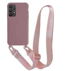 Crossbody Neck Strap Phone Case For Samsung A53 A13 A33 A73 A52S A72 A12 A22 A32 A21S A51 A71 A52 Soft Silicone Cord Rope Cover