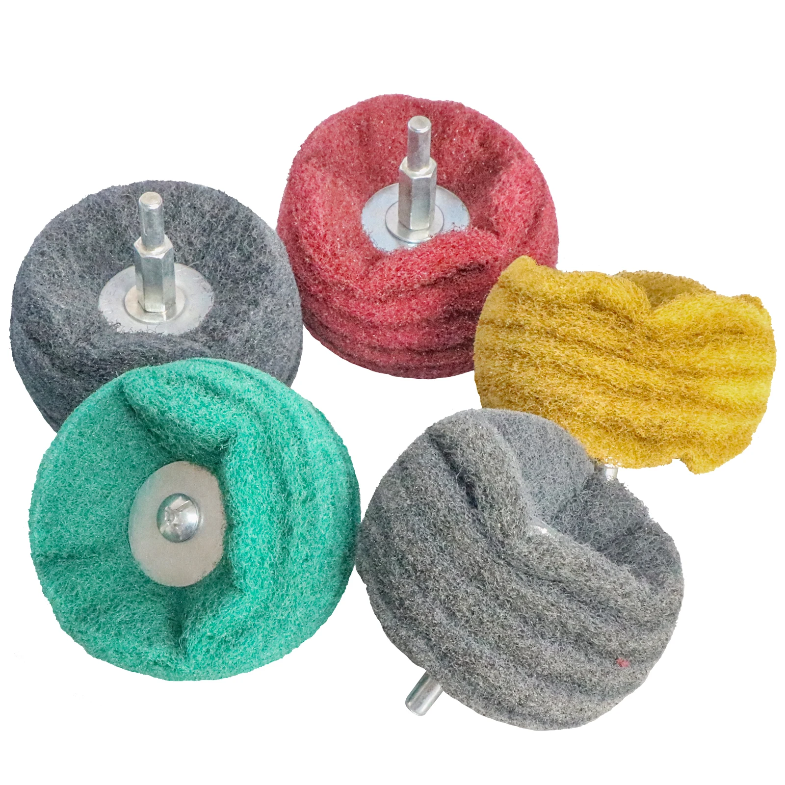 

6*75mm Flap Fiber Grinding Head Wheel Abrasive Mini Brush Drill Scouring Pad Nylon Polishing Grind Head Tools For Metal Clean