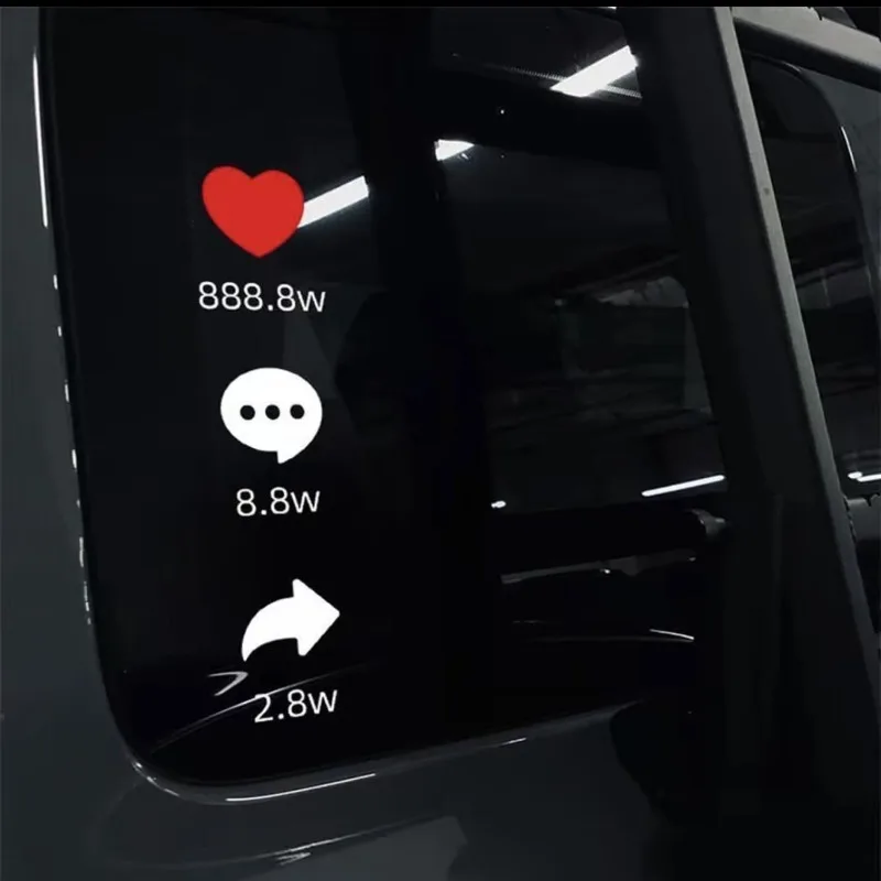 

Наклейка на автомобиль для TikTok: красное сердце, забавный узор, светоотражающая, водонепроницаемая, для декора окон