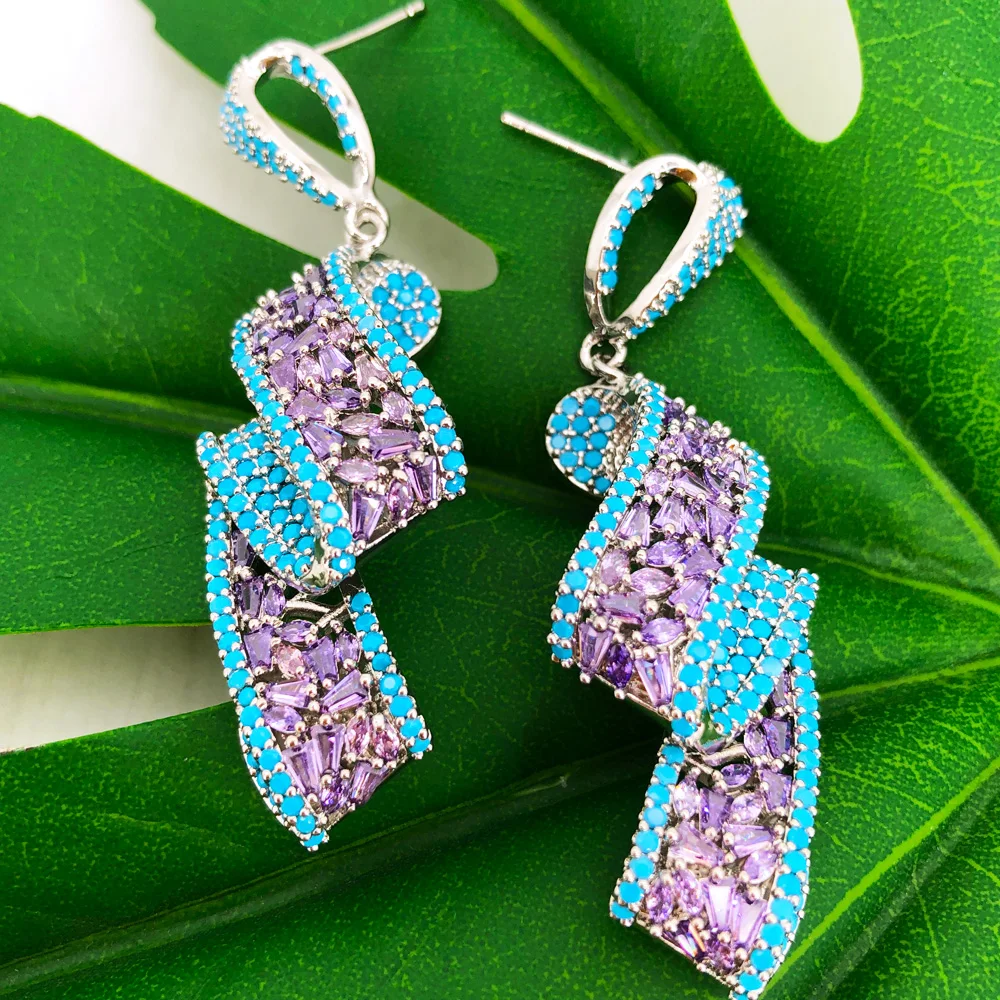 

Missvikki Brand New Hot Fashion Popular Earrings Luxury Water Drop Full Cubic Zirconia Pave Needle Wedding Earring For Women