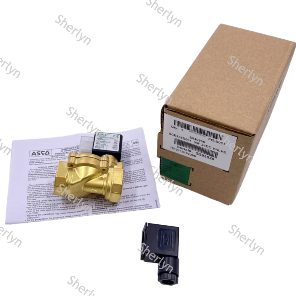ASCO Solenoid Valve SCE238D001 G3/8 'Thread 230/50-60 Brass Valve Body
