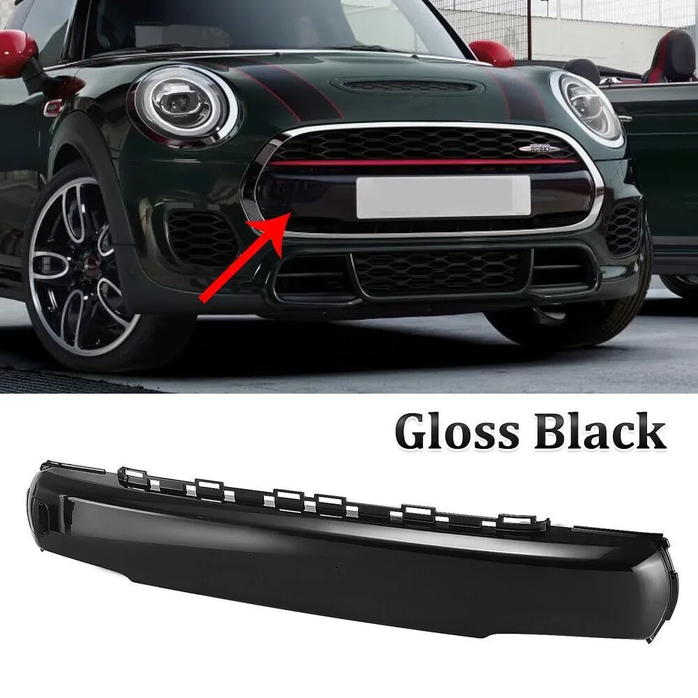 51117337791 Mini F55 F56 F57 Cooper JCW Front Number Plate Cover Gloss Black NEW