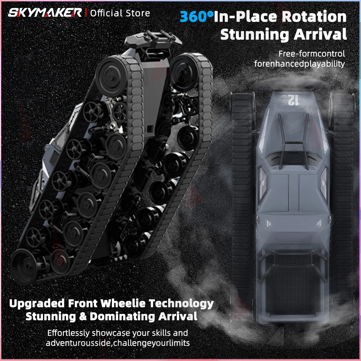 JJRC C8812 Max Tracked Tank Model Remote Control Off-Road Vehicle 360 Degree Rotation Drift  RC Car 2.4G Full Scale for Kids