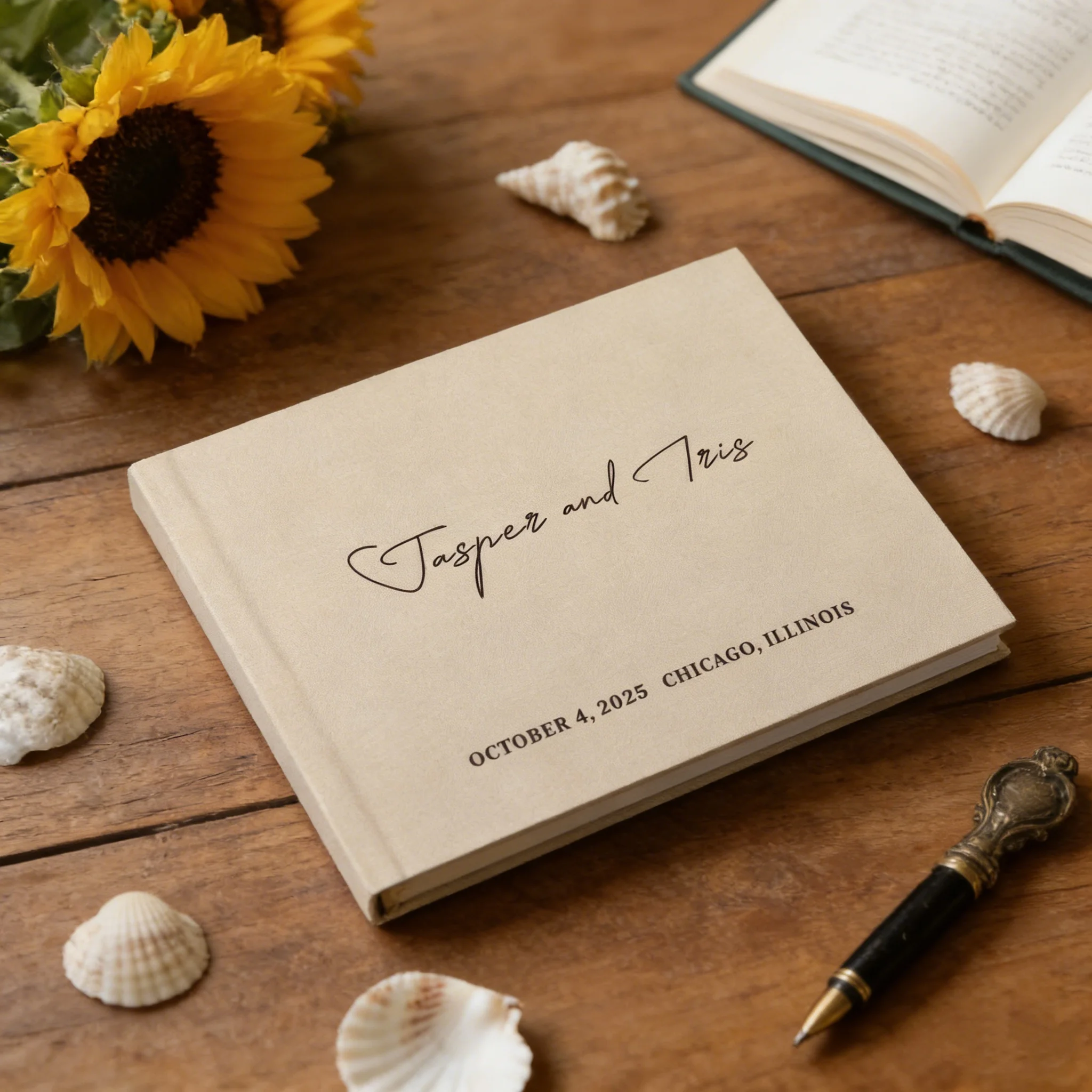 

Современная белая книга для гостей на свадьбу | Персонализированная твердая обложка с ручной печатью | Уникальный подарок на девичник и годовщину