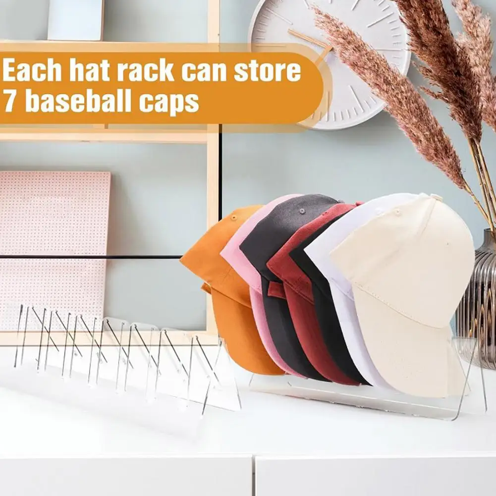 

Прочная вешалка для бейсболок, прозрачная акриловая вешалка для бейсболок, вешалка для организации шляп с высокой стабильностью, органайзер для 1/2 шт.