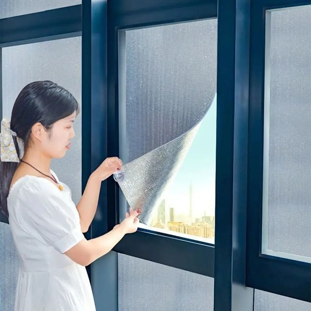 Multi-size Aluminum Foil Thicken Sunshade Window Glass Sun Blocking Heat Insulation film Warm film in winter Punch-free