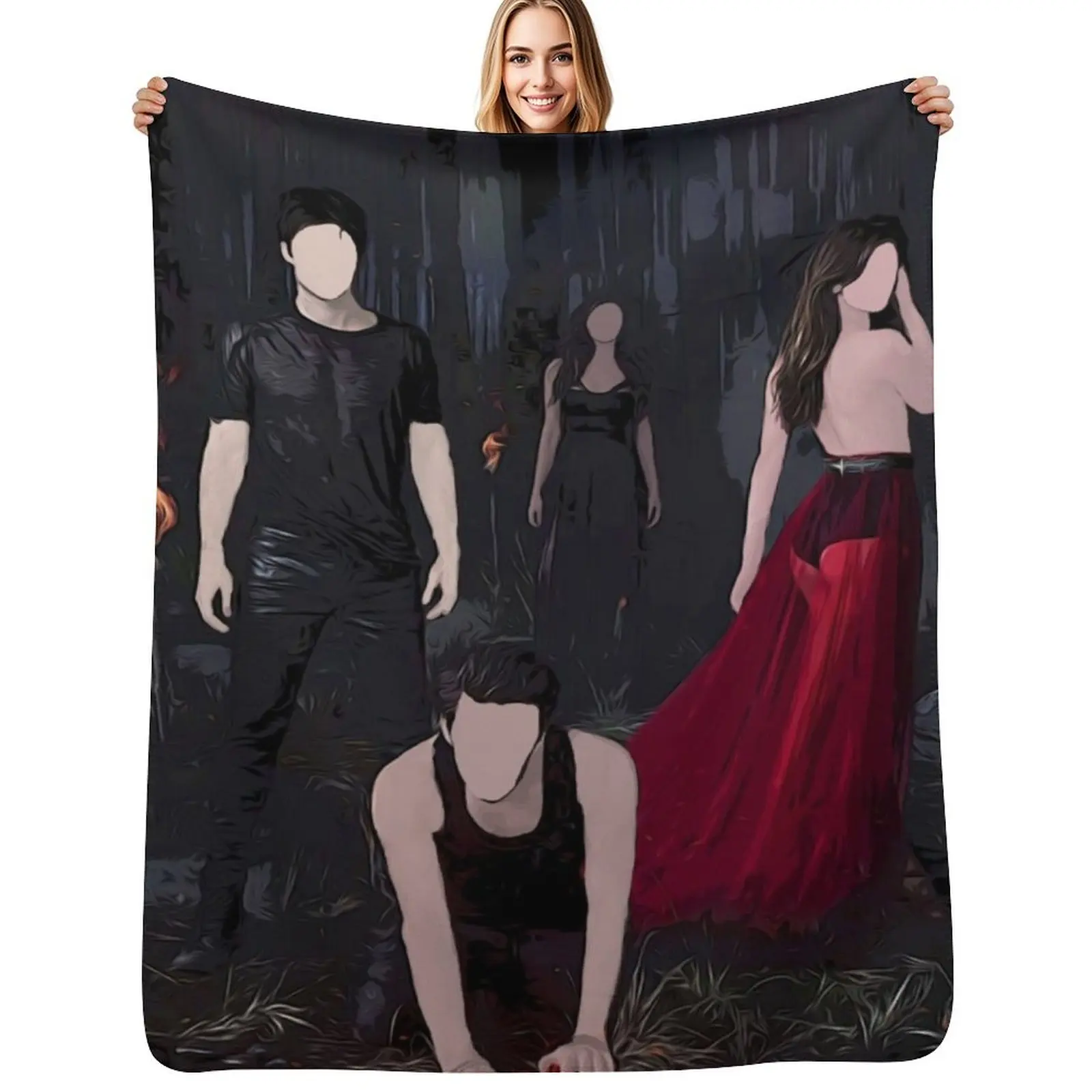 Pretty vampires Throw Blanket Softest cosplay anime Thermals For Travel heavy to sleep Weighted Soft Plaid Blankets