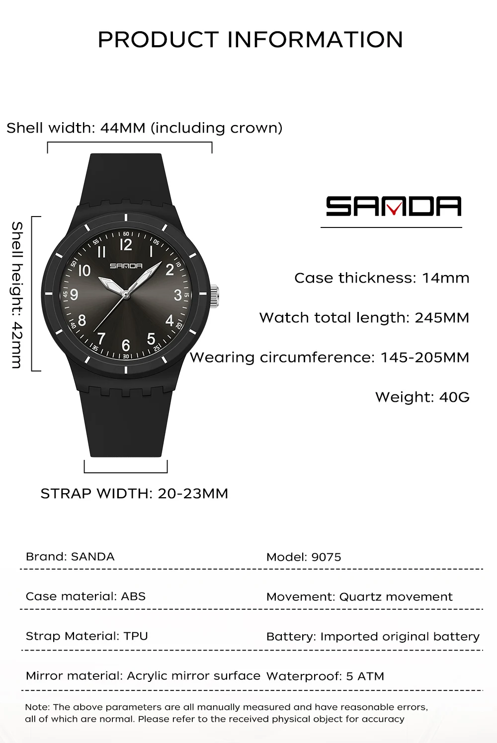 Fashion SANDA 9075 Simple Female Student Fashion Multi functional Multi functional Student Quartz Watch Waterproof 2025