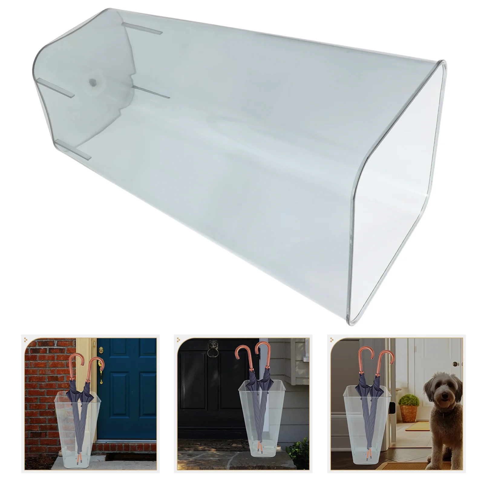 

Clear Round Umbrella Stand Leakproof Indoor Organizer Plastic Bucket Portable Entryway Storage Holder Umbrella Stand Rack