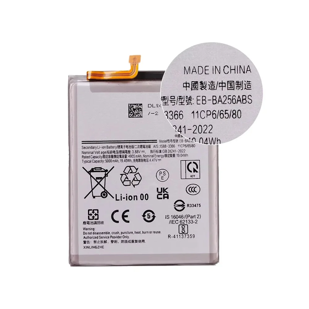 Brand New EB-BA256ABS 5000mAh Replacement Battery For Samsung Galaxy A25 5G A55 A256 Mobile Phone Batteria+Tools