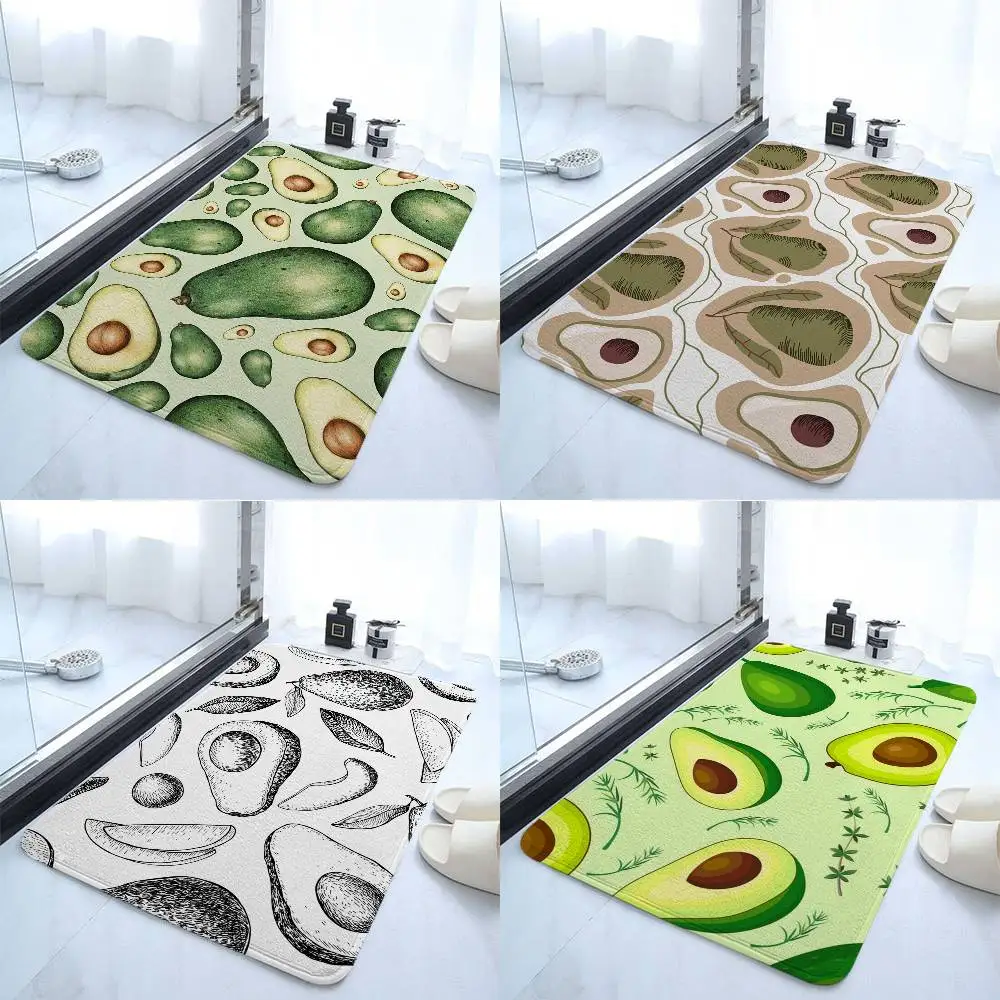 Alfombra absorbente de aguacate para baño, puerta Simple, resistente a la suciedad, para el hogar, cocina, alfombrilla para pies, alfombrilla de entrada