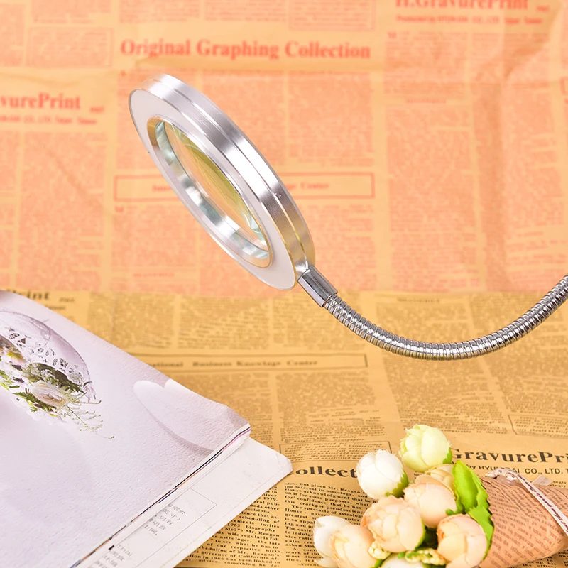 8X LED Magnifying Glass Lamp Desk Table Light Loupe Magnifier Tattoo Nail Art practice hand for acrylic nails nails accessories