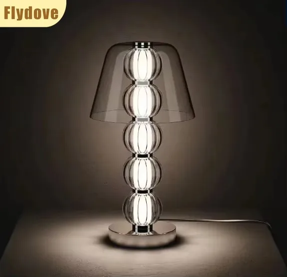 

Nordic Modern LED Glass Lamp Circular Living Room Creative Hotel Villa Luxury Bedroom Interior Lighting Decoration Bedside Lamp