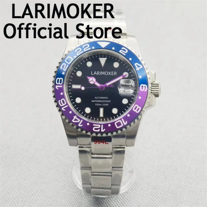 

larimoker Japan NH35A 40mm Automatic Men Watch Glide Lock Clasp Luminous Hand Business Wristwatch Sapphire