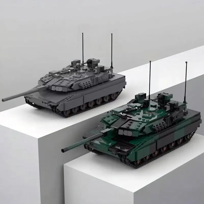 MOC Leopard 2A8 Tank Creative Military Battle Vehicle Cannon Building Blocks Assembly Brain-boosting Toys Model Birthday Gifts