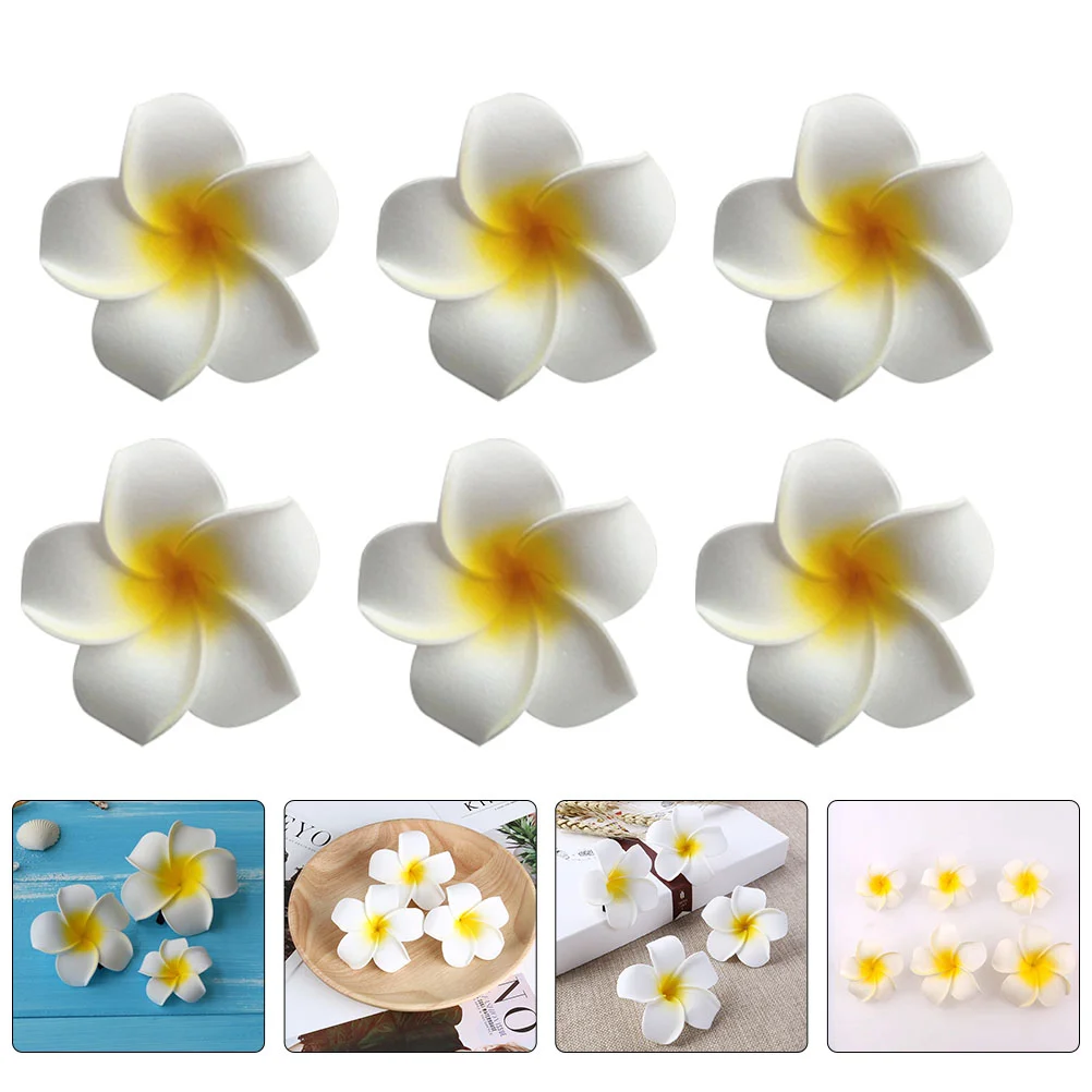 

10 Pcs Hair Toppers Frangipani Headdress Beach Hawaii Style Hairpin Accessories Fashionable Unique Girl Accessory Yellow Miss