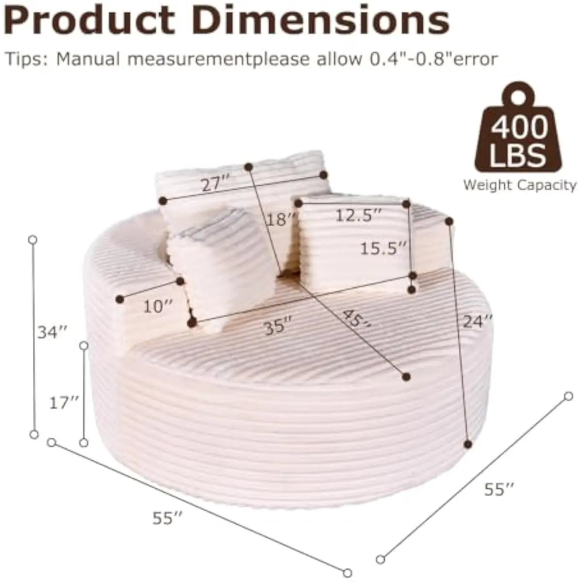 Extra-large circular lounge seat with seamless ergonomic design offering supreme relaxation and adaptable positioning for modern