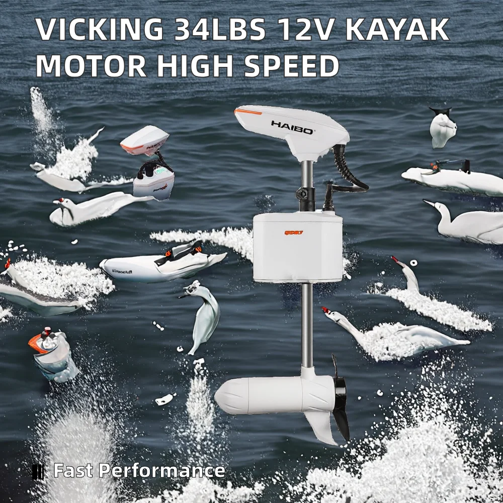 A Vicking Aluminum Electric Engine Trolling Motor for Diver Fin Pedal Kayak 34LBS 12V High Speed Easy Operation