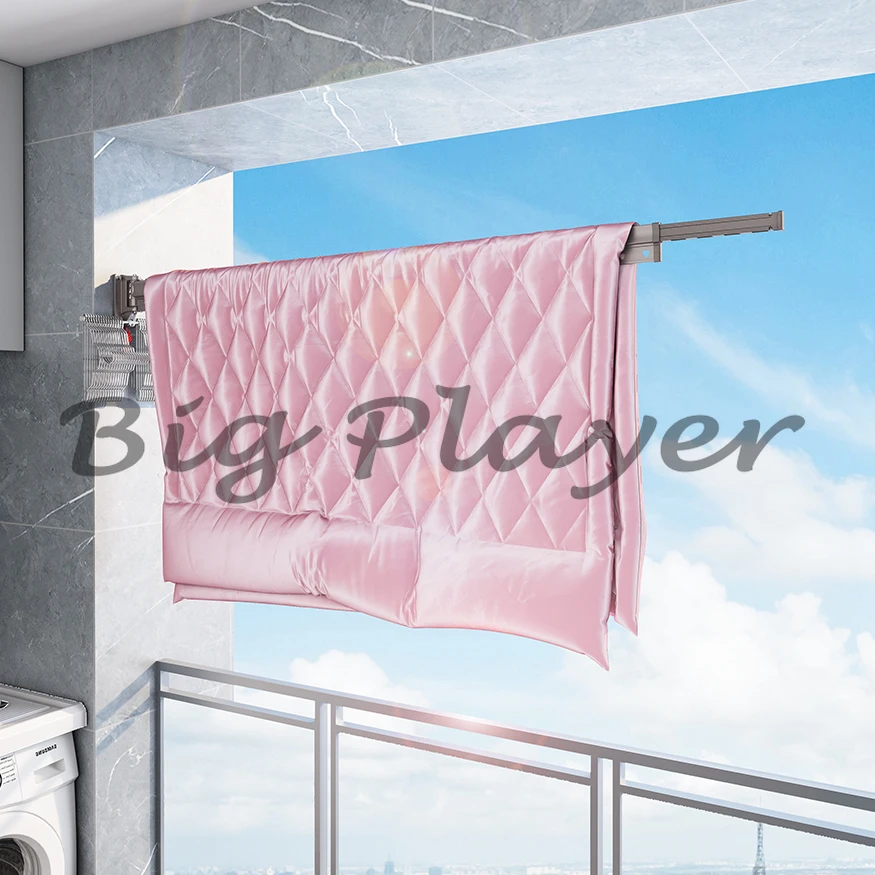 High Level Quality Aluminum Alloy Foldable Windproof Multi Function Wall Mounted Clothes Drying Rack