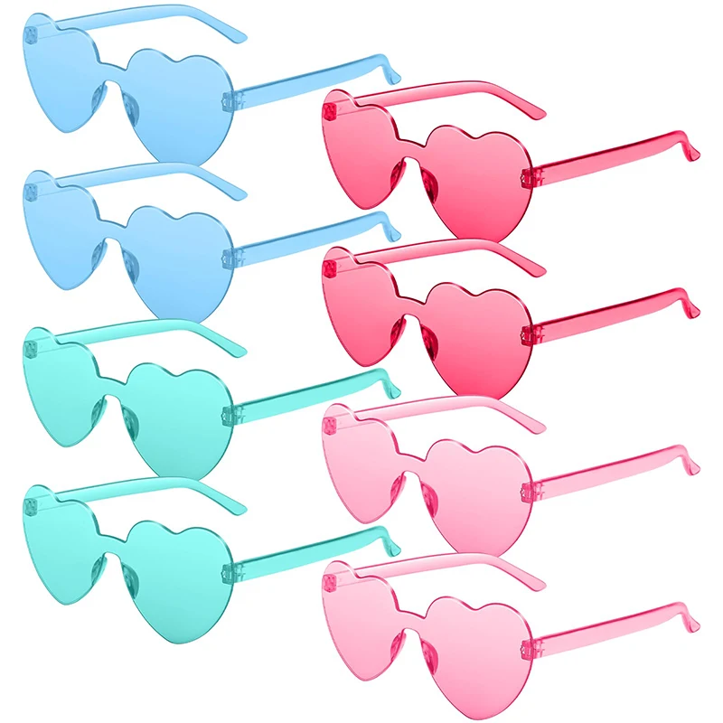 72/48/24/12Pcs Party Glasses for Girls Heart Shaped Sunglasses Bulk Lot Wedding Favors for Guests Candy Color Kids Heart Glasses