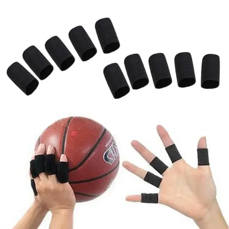 10Pcs Finger Guard Elastic Finger Protector Stretchy Finger Protective Sleeves Basketball Volleyball Anti Scratch Outdoor Sports