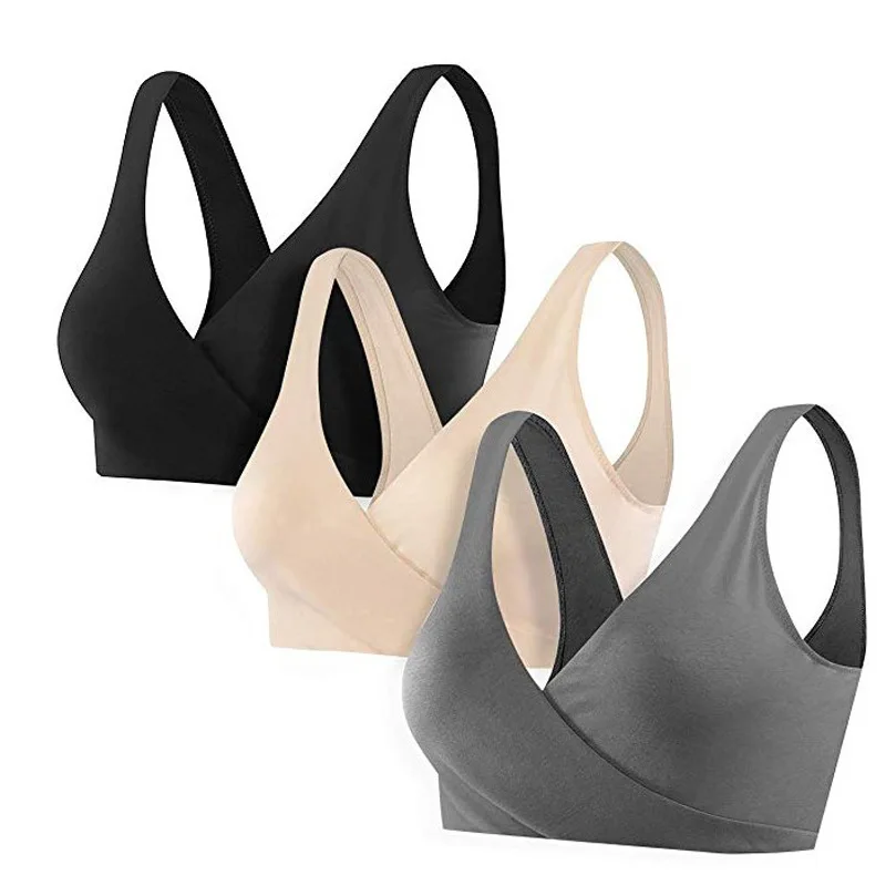 Lactation French Underwear Cross Convenient Breastfeeding No Steel Rim Cross-border Maternity Feeding Bra