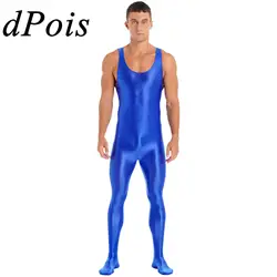 Men's Full Body Bodysuit Solid Color Sleeveless Ballet Gymnatics Leotard Pole Dance Clubwear Slim Fit Bodystocking Nightwear